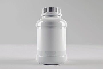 White Plastic Bottle With White Cap