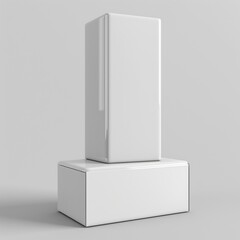 White Refrigerator on White Box