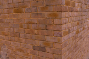 corner of brick red wall, texture background of house