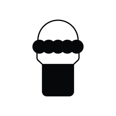 Black Solid  Ice cream vector icon