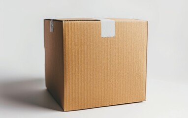 Cardboard Box With White Label