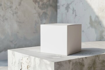 White Box on Marble Slab