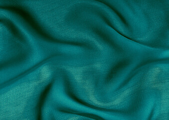 Green cloth pattern close view, textile material background