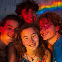Fototapeta premium Group of Young People Standing Together