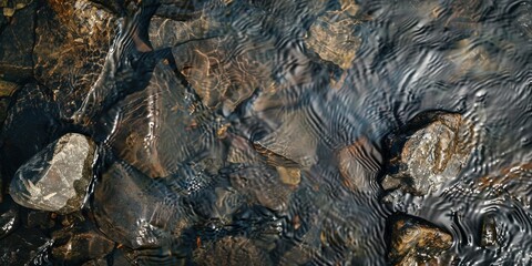 Organic Texture of Water Flowing Over Rocks