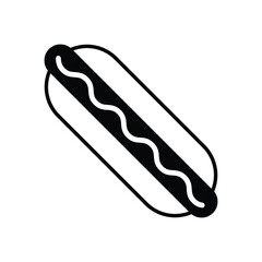 Black Solid  Hot Dog vector icon