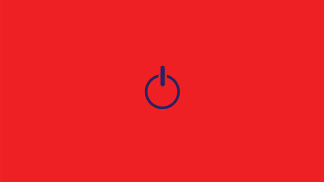 Icon turning on power animation. Loop. Alpha channel.Abstract Turn on button. Power Switch.