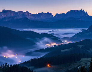 mist over mountains