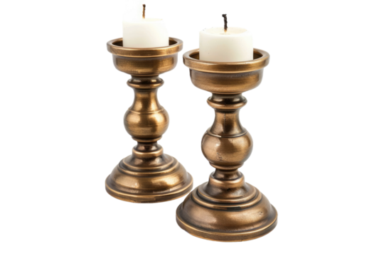 Stack of Candles. On a Clear PNG or White Background.