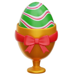 Easter Egg on Cup 3d Icon Illustration