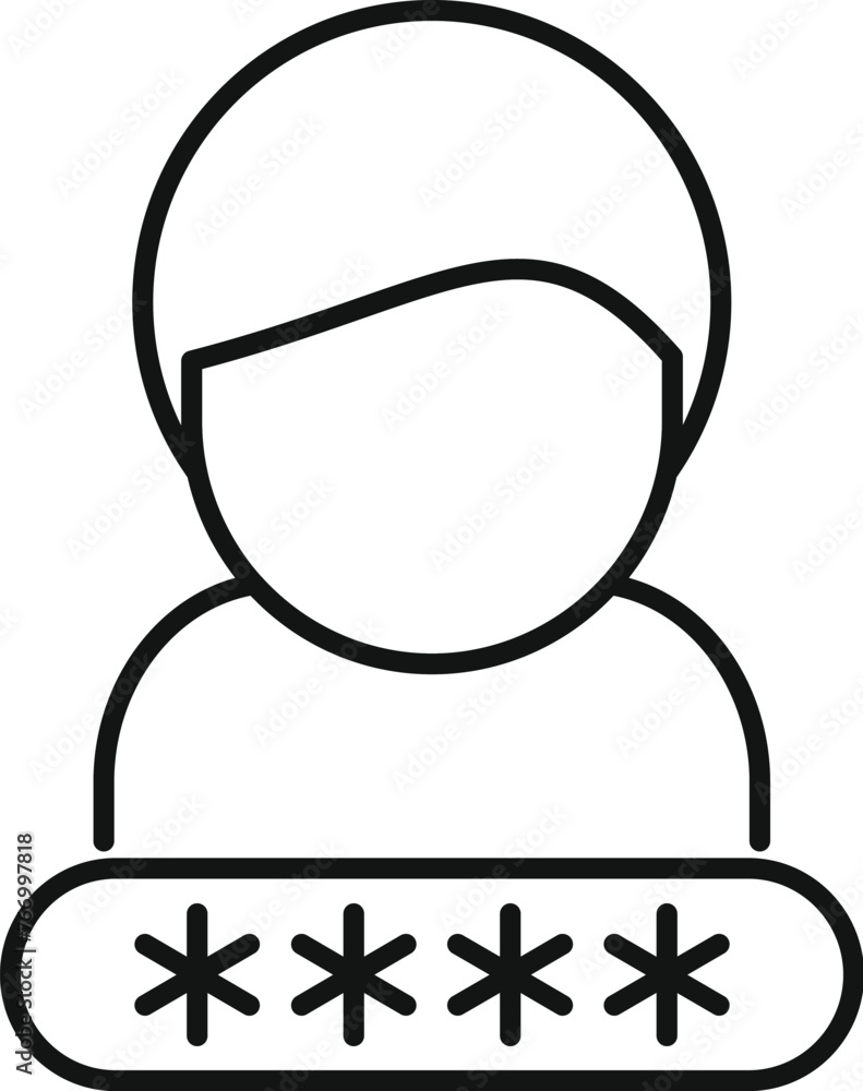 Canvas Prints Change user password icon outline vector. Two step access. Identity login process