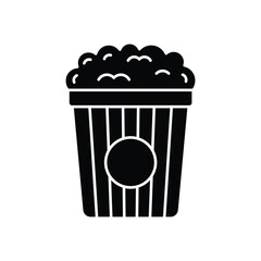 Black Solid  Popcorn vector icon