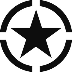 Fototapeta premium American military stencil style star symbol icon isolated 