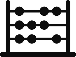 Simple abacus black icon isolated
