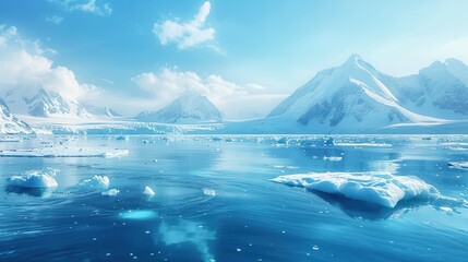 Fototapeta premium Winter landscape in cold colors. View of mountains covered in snow,