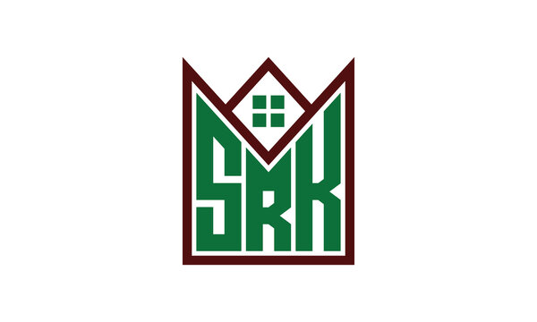 SRK initial letter builders real estate logo design vector. construction, housing, home marker, property, building, apartment, flat, compartment, business, corporate, house rent, rental, commercial