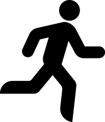 Running stick man silhouette icon isolated