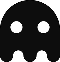 Classic video game ghost character icon isolated