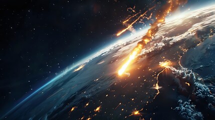 From Space: Dramatic Sight of Meteor Colliding with Earth's Surface