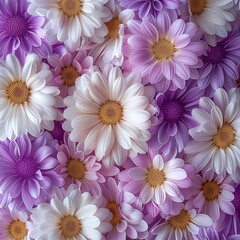a colorful array of purple and white blossoms in springtime background pattern design wallpaper