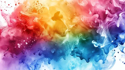 Poster Abstract painting. Colorful vibrant alcohol ink. Liquid flow. Multicolor gradient. Bright rainbow colors. Fluid art. © Vector