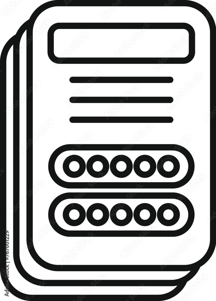 Poster document password icon outline vector. access computer. phone step safe