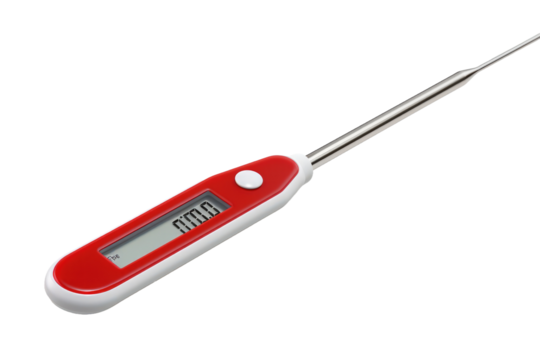 Digital Thermometer on White Background. On a Clear PNG or White Background.