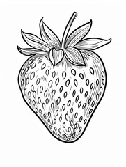 Strawberries are beloved fruits, ideal for desserts and packed with vital nutrients. This intricate drawing beautifully showcases the essence of this sweet and healthy fruit.