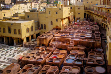 Africa, Morocco, fes, tanneries souck 