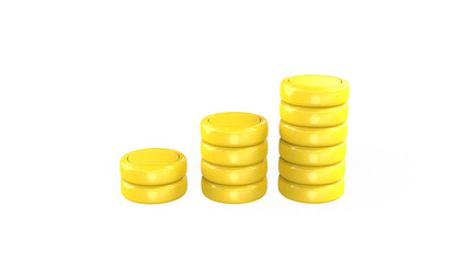 gold Coin Stacks 3d render illustration for business money investment concept