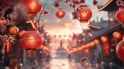 The Spring Festival, featuring Chinese classical style. Generative AI.