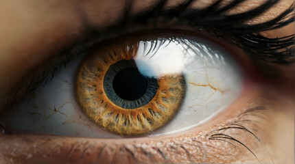 close up of a female eye