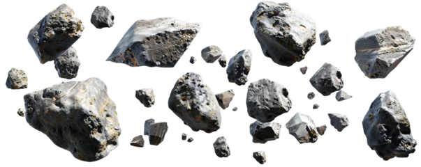 Flying asteroids cut out