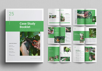 Case Study Booklet Layout Design Template - obrazy, fototapety, plakaty