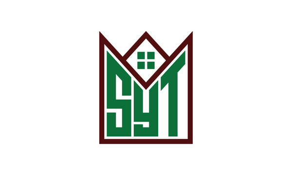 SYT initial letter builders real estate logo design vector. construction, housing, home marker, property, building, apartment, flat, compartment, business, corporate, house rent, rental, commercial