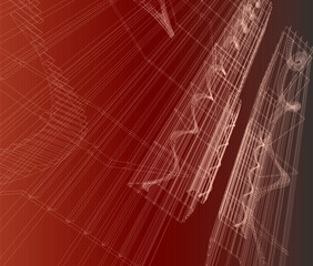 abstract red buildings