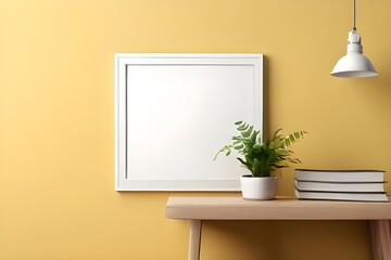 small mockup frame in a simple room