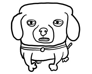 Sketch drawing of a funny dog