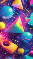 Vibrant Abstract Geometry and Spheres Composition