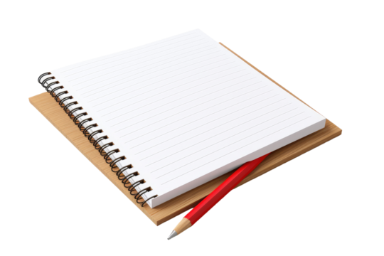 Notebook With Pen. On a Clear PNG or White Background.