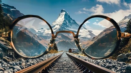 Train Journey Amongst Mountains: Enhancing the View with Special Glasses