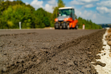 Tractor working on the new road