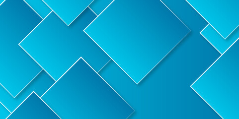 Abstract blue square shape technology geometric diagonal line abstract background. Vector illustration with dynamic shapes shadow. Gradient blue elements vector backdrop geometric background