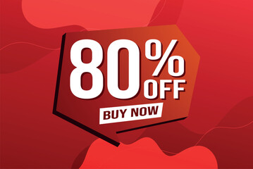 80% eighty percent off buy now poster banner graphic design icon logo sign symbol social media website coupon

