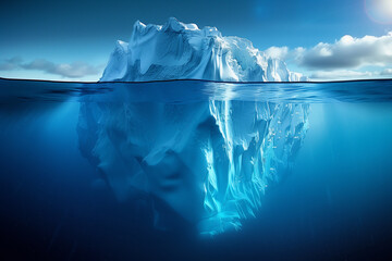 Underwater view of iceberg - obrazy, fototapety, plakaty