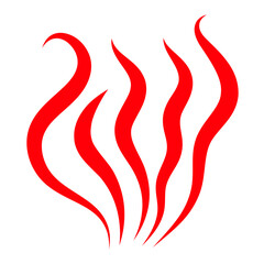 The red smoke icon indicates heat