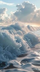 Fototapeta premium Wave in the sea . Rough Sea