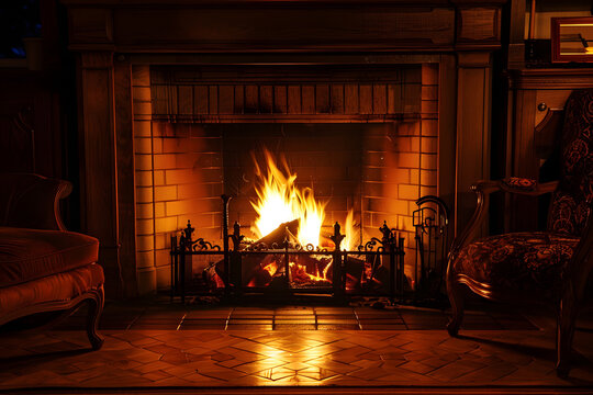 A cozy fireplace with a crackling fire: Creating a warm and inviting atmosphere in a living room