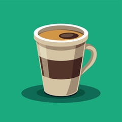 coffee cup cartoon illustration, coffee mug drink icon concept isolated  Art & Illustration