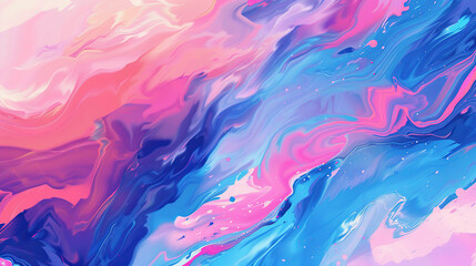 A painting of a blue and pink swirl with a blue and pink background. The painting has a dreamy, ethereal quality to it - obrazy, fototapety, plakaty